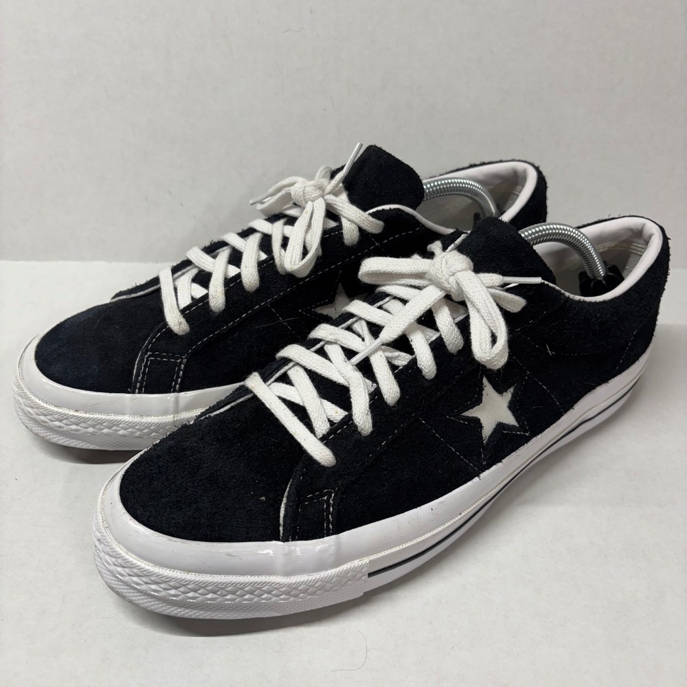 Converse Womens One Star Suede Black White Sneakers Size 12 Low Top 158369C